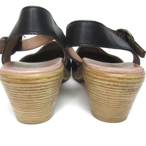 Dansko Maisie Closed Toe Sandal Heels Size 36 5.5 6 Black Leather Ankle Strap - Picture 7 of 10